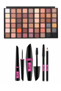 Makeup Time Kiraz Toz Mat Far Paleti + Eyeliner + Göz Kalemi Seti