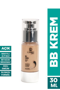 Liwec Derma Tüm Ciltler İçin Suya Dayanıklı Su Bazlı Sivilce Yapmayan Işıltılı BB Krem Açık Ton