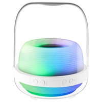 Kangrui-HB 4. Nesil Işıklı Beyaz Bluetooth Hoparlör
