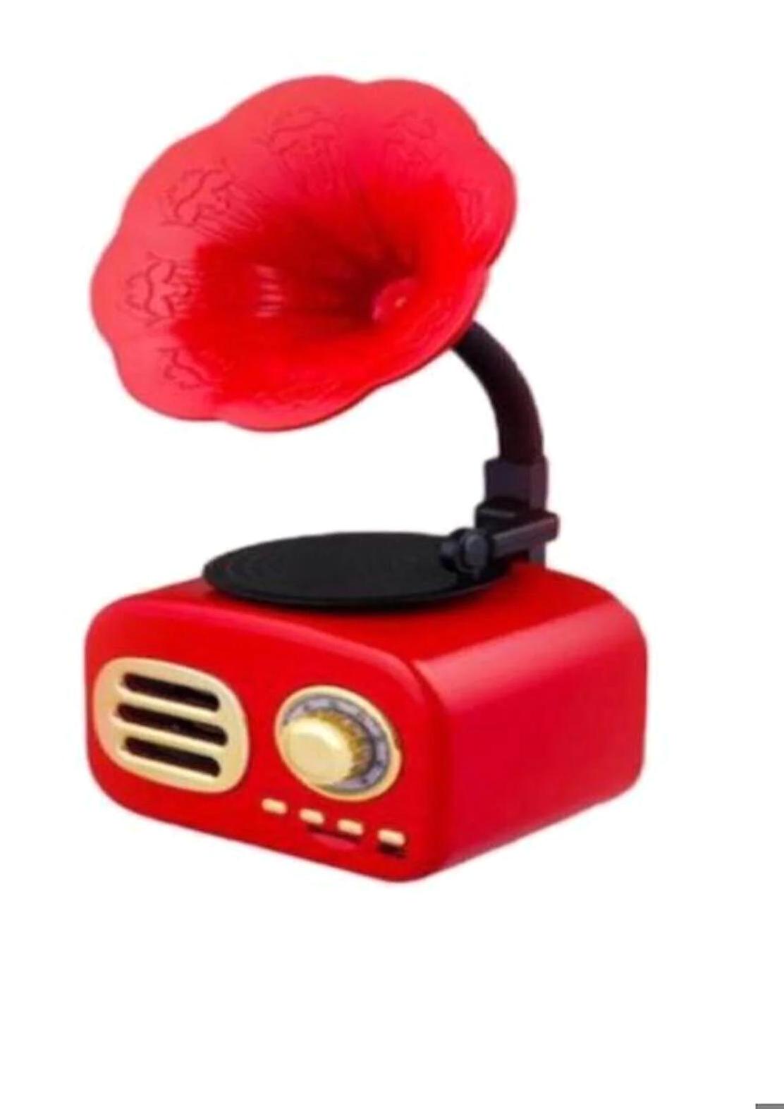 Sonia Gramofon 3 W Kırmızı Bluetooth Hoparlör