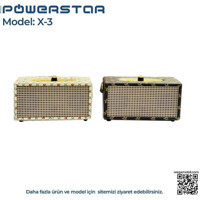 Powerstar Nostaljik X-3 Radyolu Kahverengi Bluetooth Hoparlör