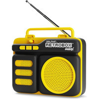 Jingyi Retrobox Mini Rtx-10 Radyolu Sarı Bluetooth Hoparlör