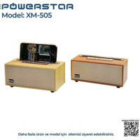 Powerstar Nostaljik XM-505 Radyolu Kahverengi Bluetooth Hoparlör