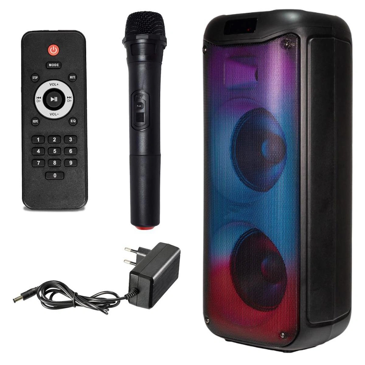 Concord GY-5048 Radyolu Işıklı Siyah Bluetooth Hoparlör