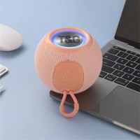 Heers Mini Yuvarlak Işıklı Pembe Bluetooth Hoparlör