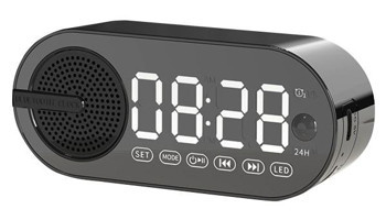 Humble Dijital Saat 3 W Radyolu Işıklı Siyah Bluetooth Hoparlör