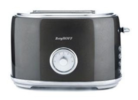 Berghoff Gem 2 Dilim Kırıntı Tepsili 815 W Gri Retro Mini Ekmek Kızartma Makinesi