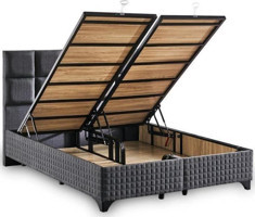 Niron Yatak Star 90x190 cm Başlıklı Sandıklı Tek Kişilik Baza Antrasit