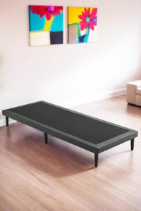 Niron Yatak Slim 100x200 cm Başlıksız Tek Kişilik Baza Koyu Gri