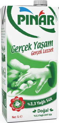 Pınar %3,3 Yağlı Süt 1 lt