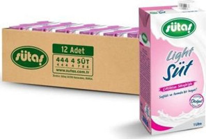 Sütaş Light Süt 12'li 1 lt