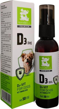 Nanbell D3 Dog D Vitamini C Vitamini Köpekler İçin Kemik Eklem İçin 50 ml Damla Köpek Vitamini