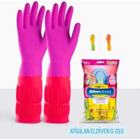Gilan Gloves Uzun Konçlu Pembe Medium Temizlik Eldiveni Tekli