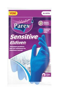 Parex Sensitive Mavi Medium Temizlik Eldiveni Tekli