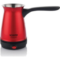 Schafer Oskar 800 W 4 Fincan 300 ml Kapasiteli Çelik Elektrikli Cezve Kırmızı