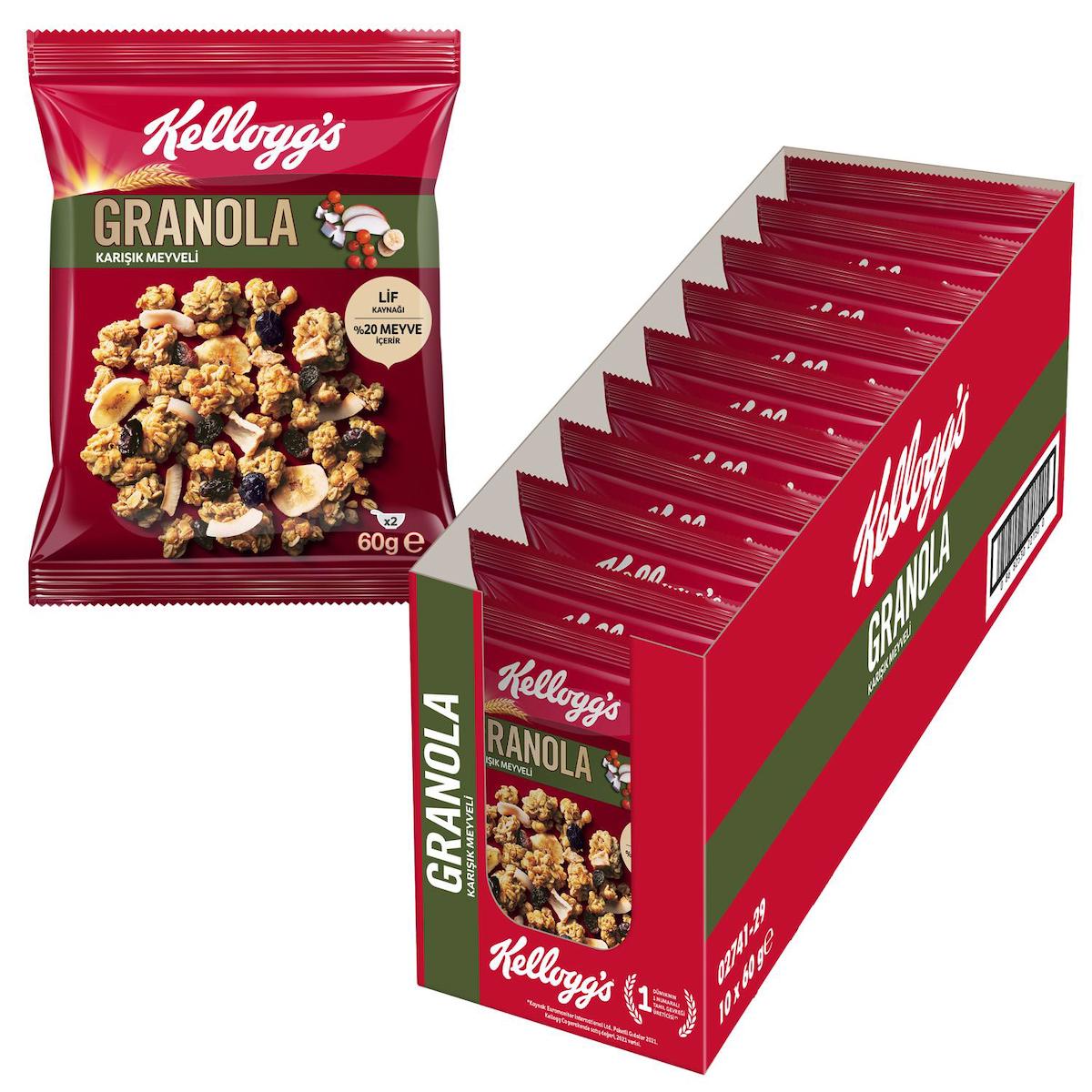 Kellogg's Karışık Meyveli Granola 10x60 gr