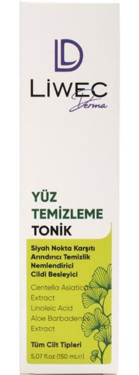Liwec Derma Tüm Cilt Tipleri İçin Siyah Nokta Karşıtı Yüz Temizleme Tonik 150 ml