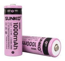 Sunkko IFR 18500 3.2 V 1000 mAh Li-ion Kalem Şarjlı Pil 2'li
