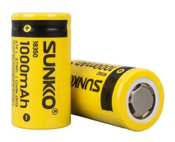 Sunkko 21073 18350 3.7 V 1000 mAh Li-ion Kalem Şarjlı Pil 2'li
