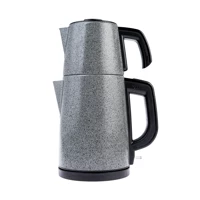 Karaca Retro Tea Çelik Demlikli 1650 W Çelik Gövdeli Silver Stone Retro Çay Makinesi