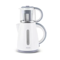 Homend Royaltea 1755H Otomatik Cam Demlikli 1500 W Plastik Gövdeli Beyaz Retro Çay Makinesi
