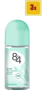 8x4 Pudrasız Ter Önleyici Roll-On Kadın Deodorant 3x50 ml