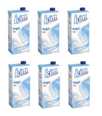 İçim Yarım Yağlı Laktozlu Sade İnek Süt 6x1 lt