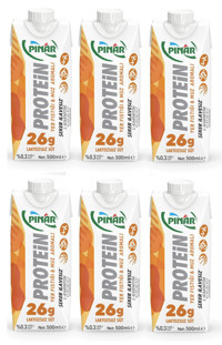 Pınar Protein Laktozsuz Muzlu-Yer Fıstıklı İnek Süt 6x500 ml