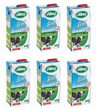 Sütaş Yağlı Laktozlu Sade İnek Süt 6x1 lt