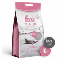 Leos Bebek Pudralı Topaklanan İnce Taneli Bentonit Kedi Kumu 2x10 lt