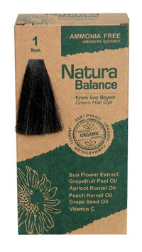 Nature Balance 1 Siyah Organik Amonyaksız Vegan Krem Saç Boyası 60 ml