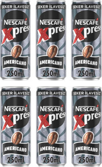 Nescafe Xpress Şekersiz Americano Soğuk Kahve 6x250 ml