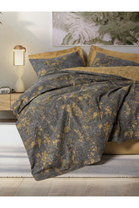 Cotton Box Dual Pamuk 160x220 cm Çarşaflı Tek Kişilik Nevresim Takımı Hardal