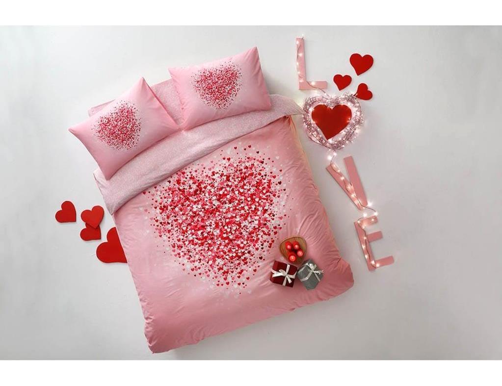 Taç 200x240 cm Çarşaflı Lastikli Tek Kişilik Nevresim Takımı Pembe