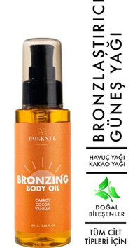 Polente Natural Havuç Yağı-Kakao Yağı 8 Faktör Vücut İçin Bronzlaştırıcı Yağ 100 ml
