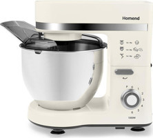 Homend Profashion 3014H 1500 W Hamur Yoğurma Çırpıcı Turbo Fonksiyonu Krem-Gri Standlı Mikser
