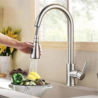 Fleko 706S Spiralli Çift Girişli Aç Kapa Eviye Bataryası Krom