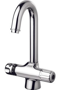 Newarc Teknotermostatık 500581 Spiralli Kuğu Çift Girişli Aç Kapa Eviye Bataryası Krom