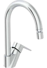 Vitra Artema Flow Soft Kuğu Çift Girişli Aç Kapa Eviye Bataryası Gümüş