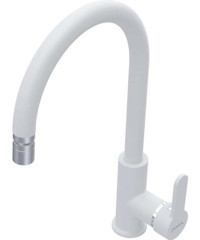 Polex Cristalux Swan-3 Kuğu Çift Girişli Aç Kapa Eviye Bataryası Beyaz