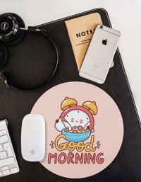 WuW Yuvarlak Günaydın Çalar Saat 20 cm S Mousepad Çok Renkli