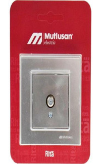 Mutlusan TV F Çerçeveli İç Mekan Tekli Priz Gri