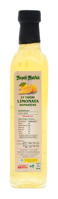 Neşeli Mutfak Ev Yapımı Konsantre Limonata 500 ml