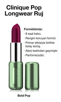 Clinique Pop Longwear Bold Pop Kalıcı Mat Krem Lipstick Ruj