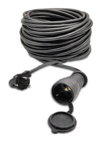 Topart 01571 3500 W Kalın Topraklı 1'li 30 m Uzatma Kablosu Siyah