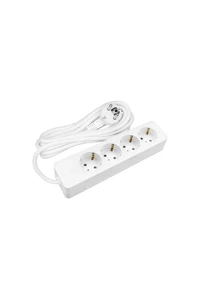 Seldur MS70 3600 W Kalın Topraklı 4'lü 3 m Uzatma Kablosu Beyaz