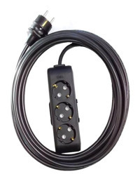 Viko Multi Led Topraklı Akım Korumalı 3'lü 30 m Grup Priz Siyah
