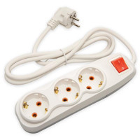 Nilson Ms70 2200 W Kalın Topraklı Anahtarlı Akım Korumalı 3'lü 2 m Uzatma Kablosu Beyaz