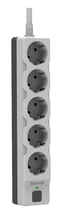 Dotvolt Anahtarlı Akım Korumalı 5'li 1.5 m Uzatma Kablosu Gri