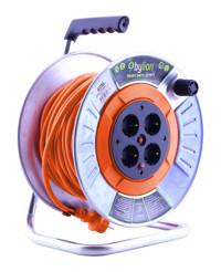 Bylion IP20 3500 W Kalın Akım Korumalı 4'lü 40 m Makaralı Uzatma Kablosu Siyah-Turuncu